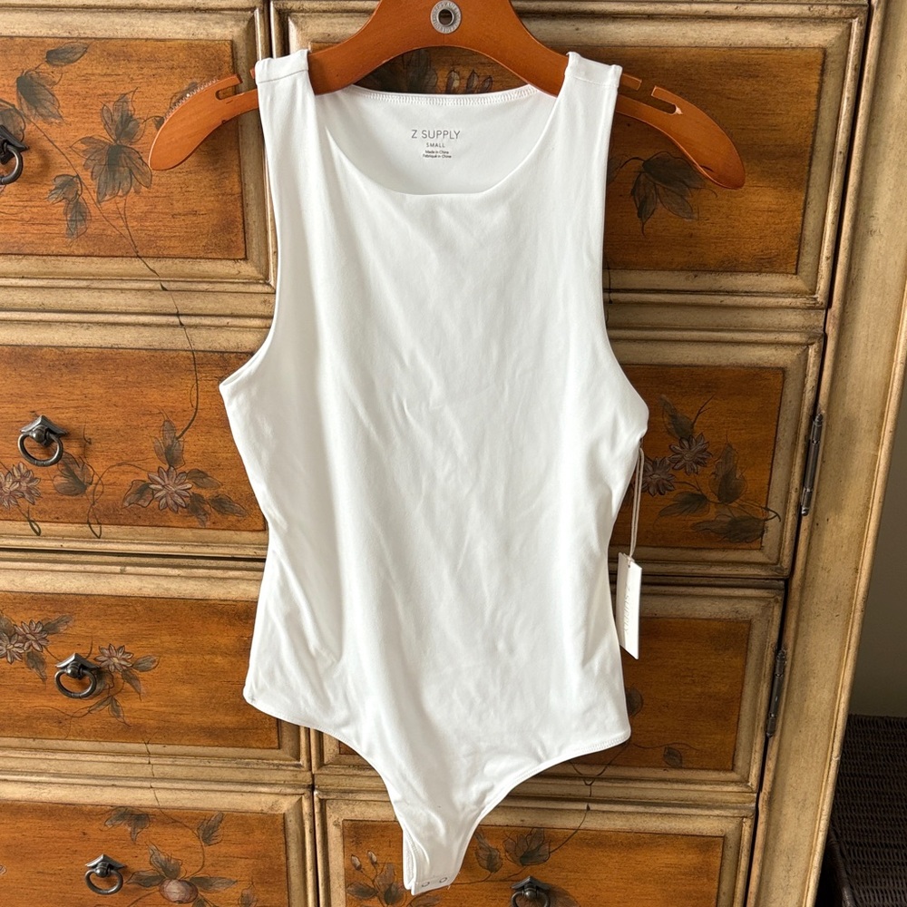 Z Supply White Sleeveless Bodysuit